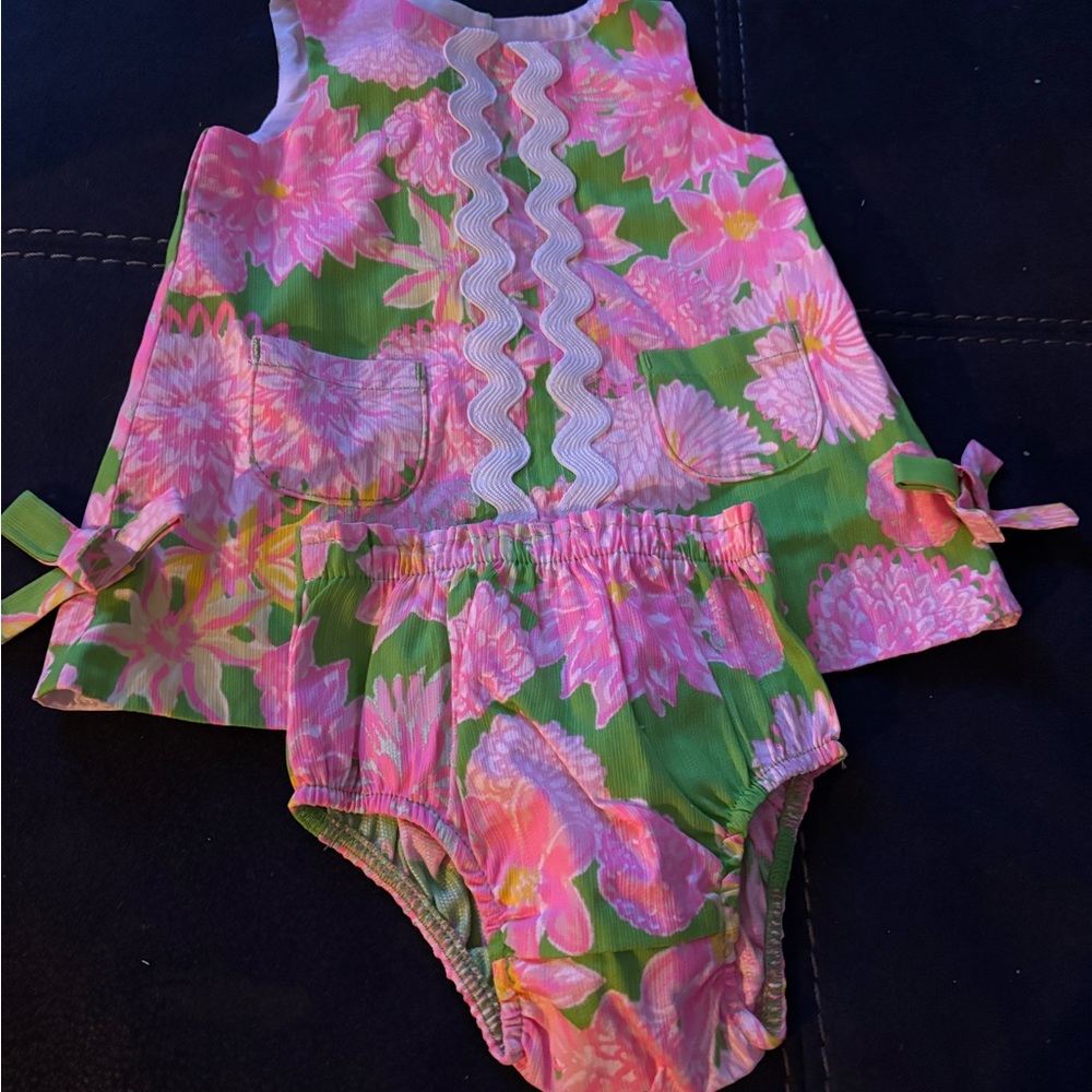 Lilly Pulitzer Pink and Green Kids Matching Set